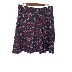 Brooks‎ Brothers Navy Blue Red Skirt Pleated A-Line Career Size 10